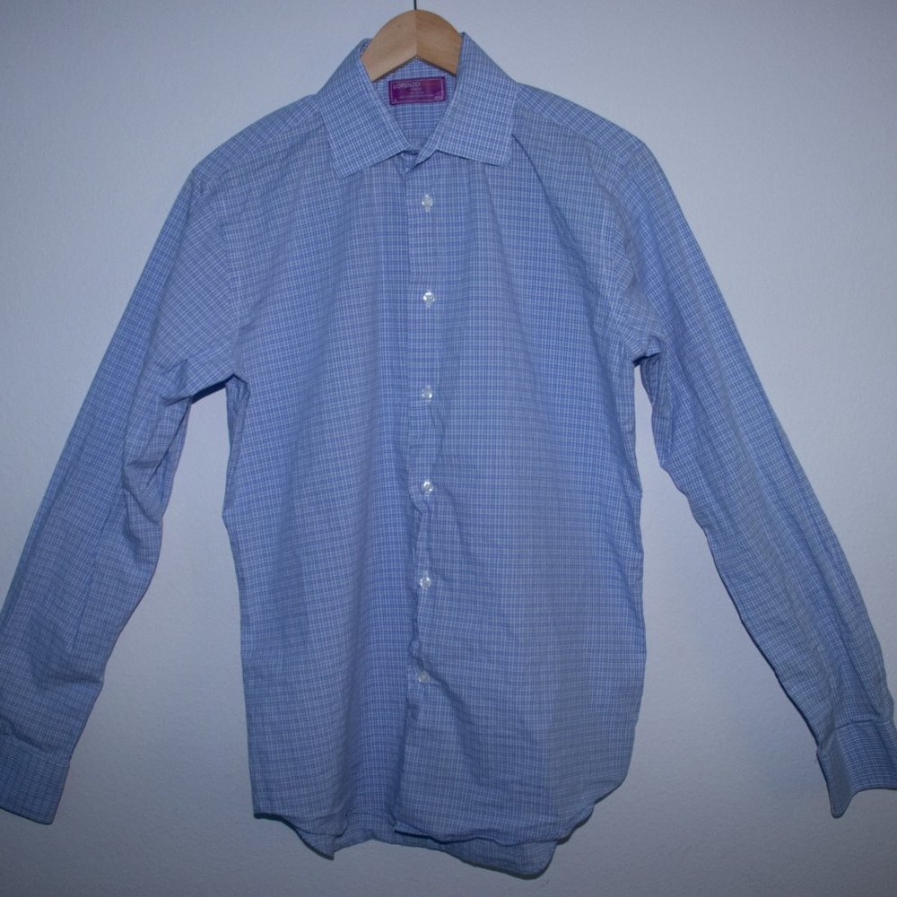 Lorenzo Uomo Men's Dress Shirt Light Blue  M 15 34